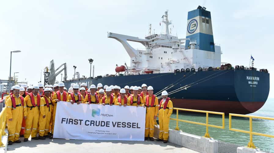 Arrival of First Crude Oil for Refinery